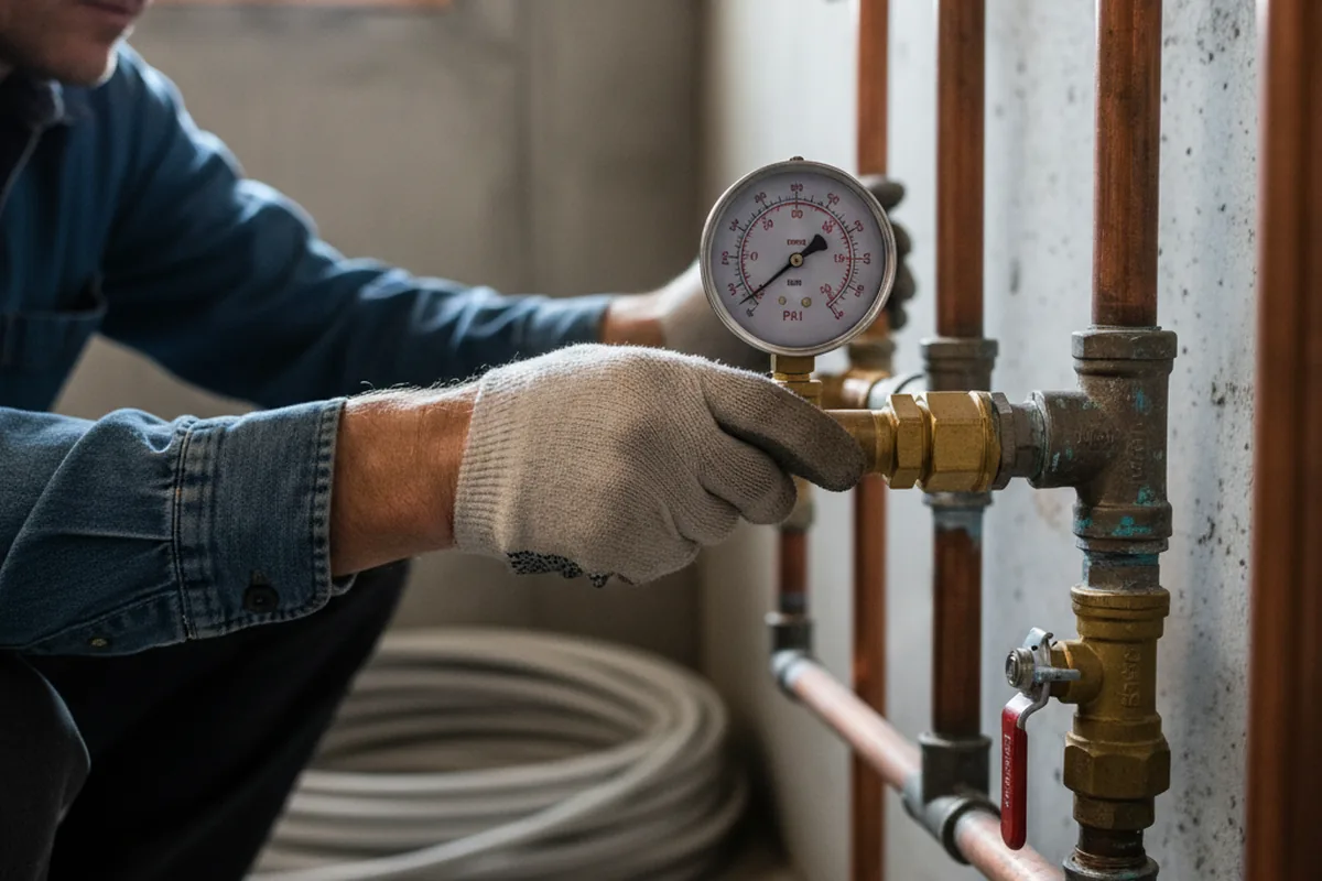 Pressure testing a repaired line during Water Line Repair in Walterboro